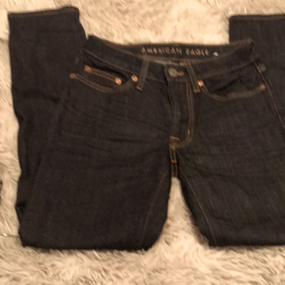 Slim fit dark denim American eagle jeans